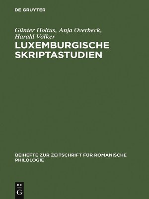 cover image of Luxemburgische Skriptastudien